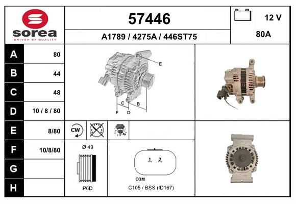 Generator / Alternator 57446 EAI