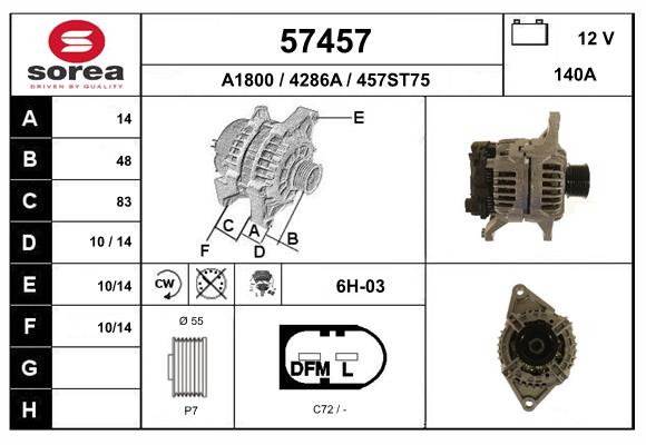 Generator / Alternator 57457 EAI