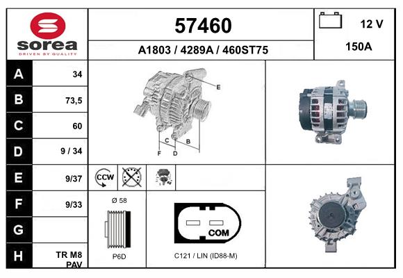Generator / alternator 57460 EAI