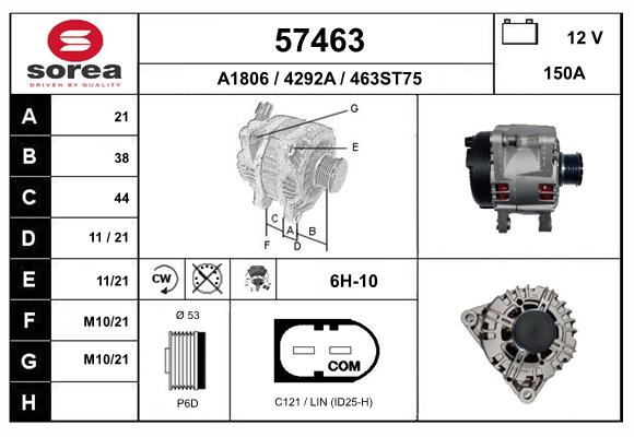 Generator / Alternator 57463 EAI