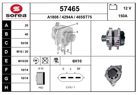 Generator / Alternator 57465 EAI