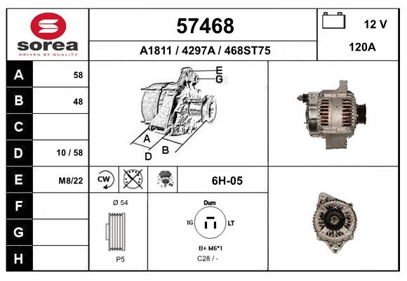Generator / Alternator 57468 EAI