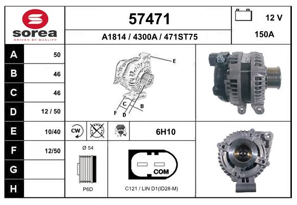 Generator / Alternator 57471 EAI