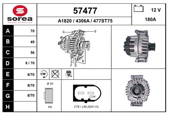 Generator / Alternator 57477 EAI