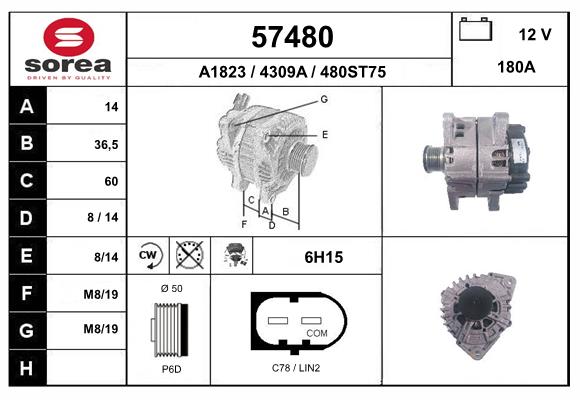 Generator / alternator 57480 EAI