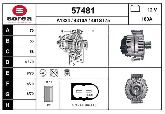 Generator / Alternator 57481 EAI