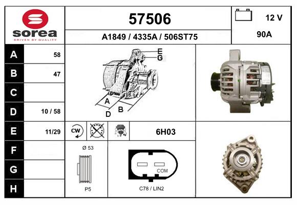 Generator / Alternator 57506 EAI