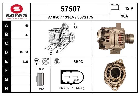 Generator / Alternator 57507 EAI