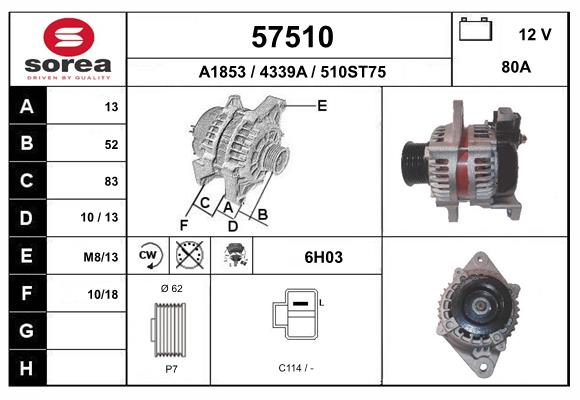 Generator / Alternator 57510 EAI