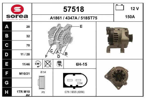 Generator / Alternator 57518 EAI