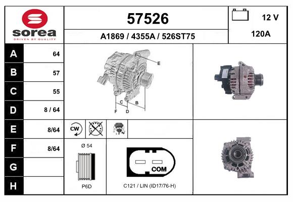 Generator / Alternator 57526 EAI