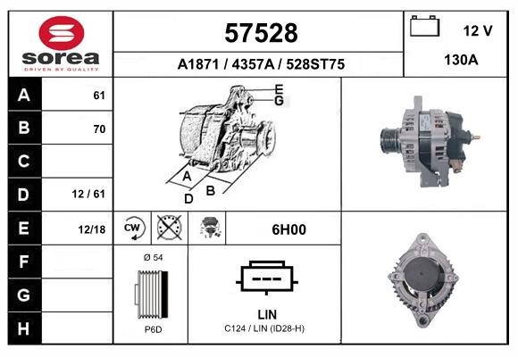 Generator / Alternator 57528 EAI