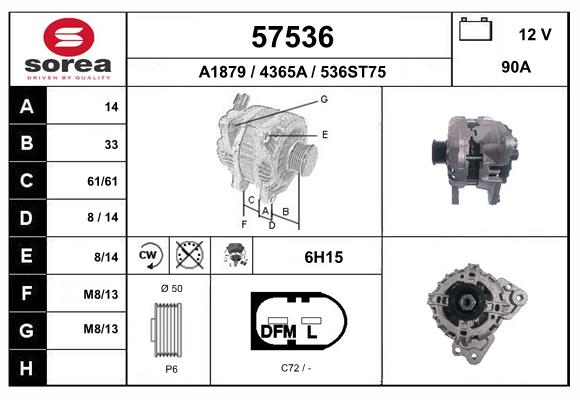 Generator / Alternator 57536 EAI
