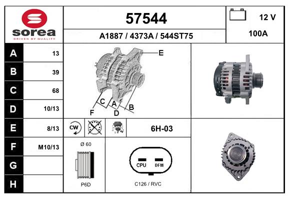 Generator / Alternator 57544 EAI