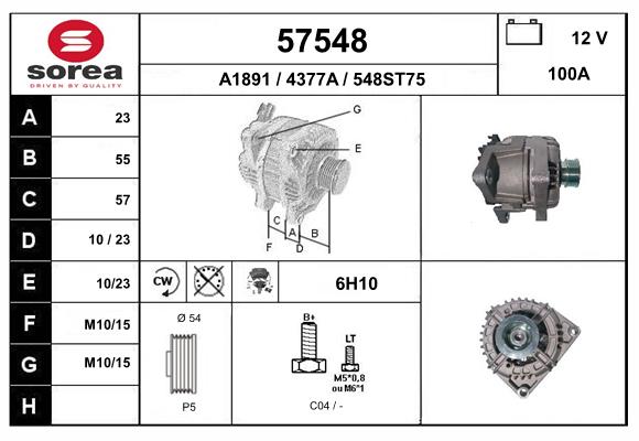 Generator / Alternator 57548 EAI