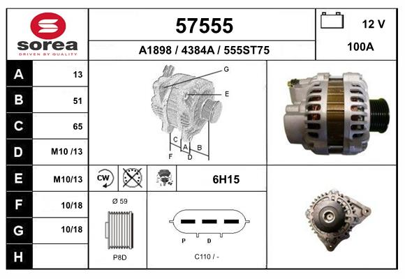 Generator / Alternator 57555 EAI