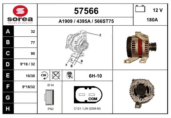 Generator / Alternator 57566 EAI