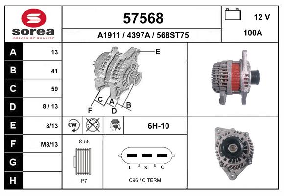 Generator / Alternator 57568 EAI