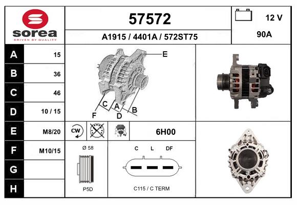 Generator / Alternator 57572 EAI