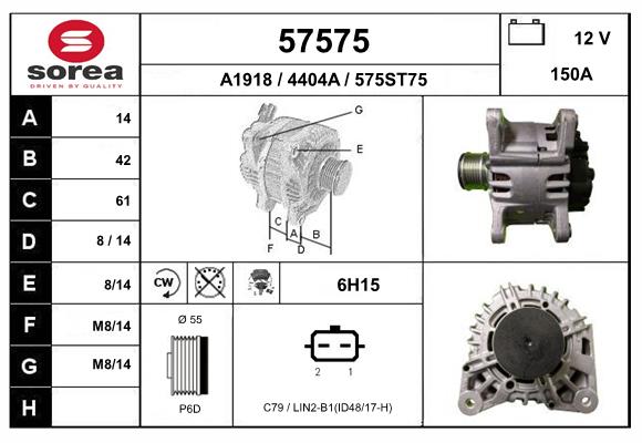 Generator / Alternator 57575 EAI