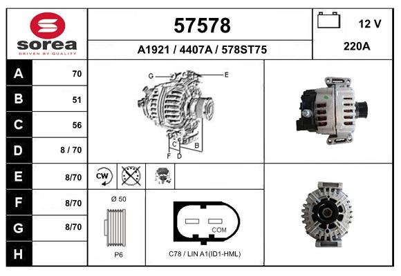 Generator / Alternator 57578 EAI