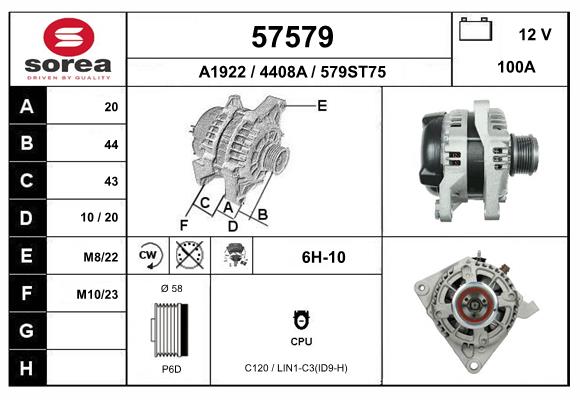 Generator / Alternator 57579 EAI