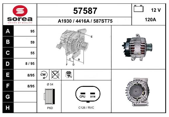 Generator / Alternator 57587 EAI