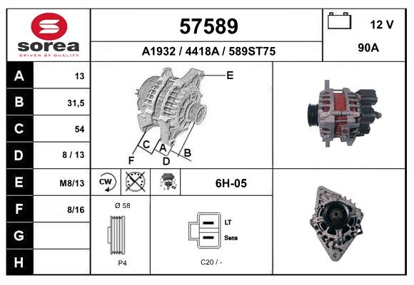 Generator / Alternator 57589 EAI
