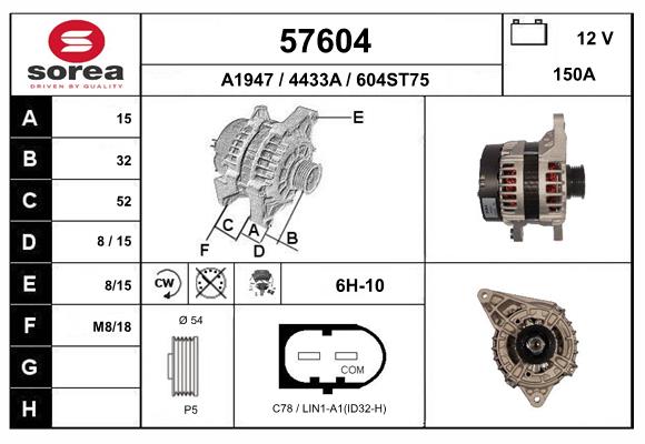 Generator / alternator 57604 EAI