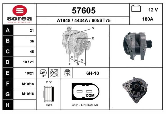 Generator / Alternator 57605 EAI