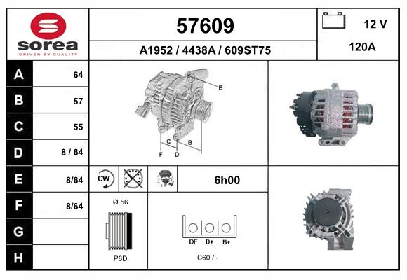 Generator / Alternator 57609 EAI