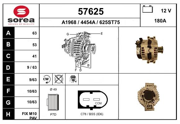 Generator / Alternator 57625 EAI