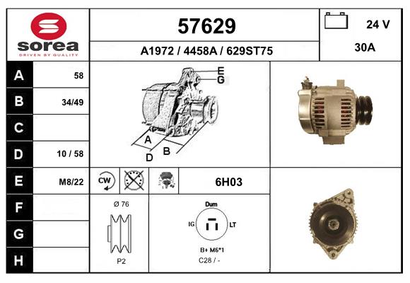 Generator / Alternator 57629 EAI