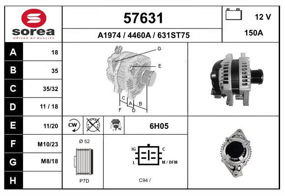 Generator / Alternator 57631 EAI