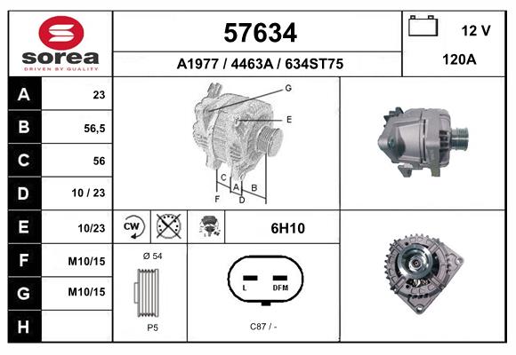 Generator / Alternator 57634 EAI