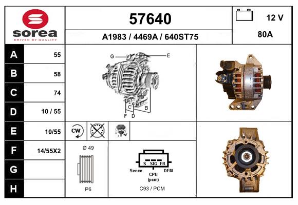 Generator / Alternator 57640 EAI