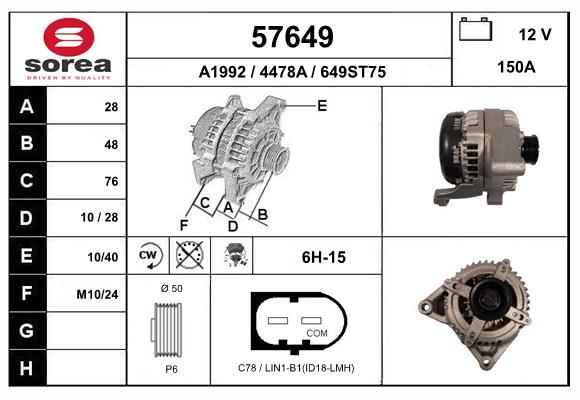 Generator / alternator 57649 EAI