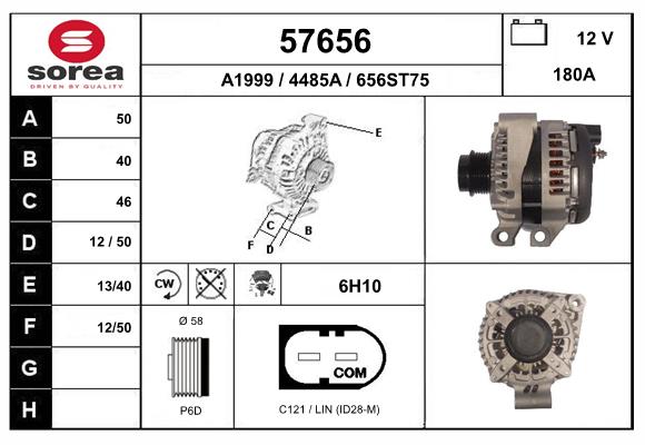 Generator / Alternator 57656 EAI
