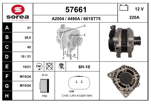 Generator / alternator 57661 EAI