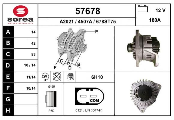 Generator / Alternator 57678 EAI