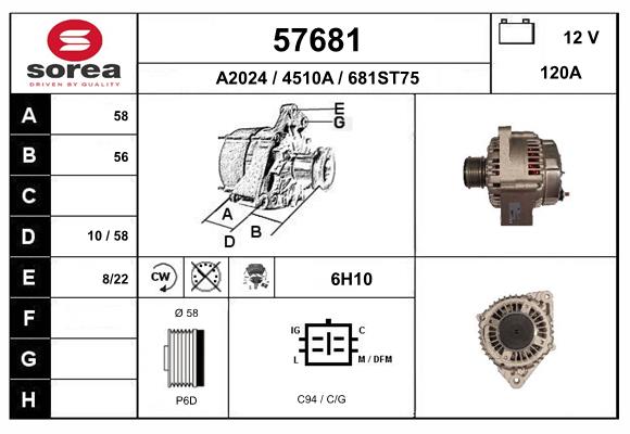 Generator / Alternator 57681 EAI