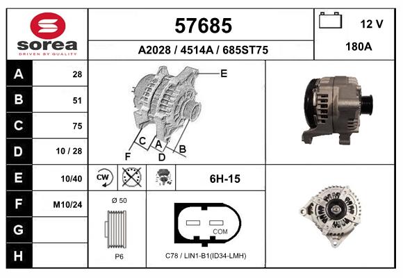 Generator / alternator 57685 EAI
