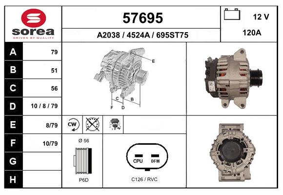 Generator / Alternator 57695 EAI