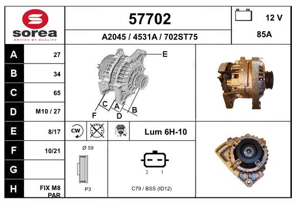 Generator / Alternator 57702 EAI