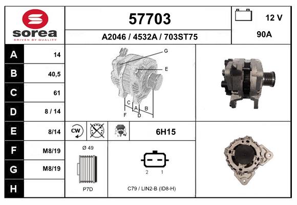 Generator / Alternator 57703 EAI