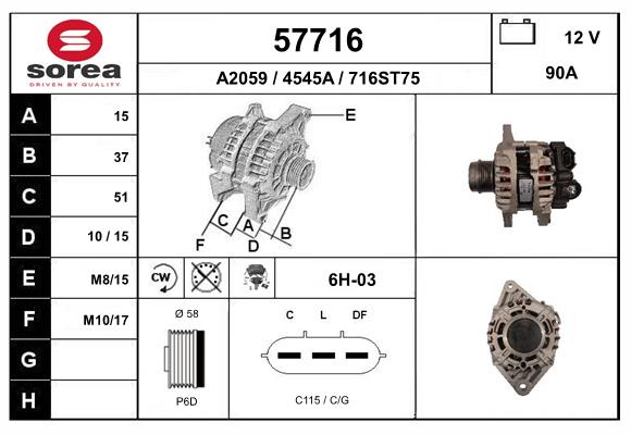Generator / Alternator 57716 EAI