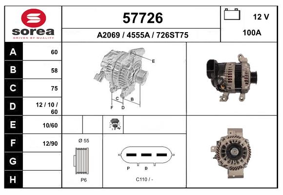 Generator / Alternator 57726 EAI