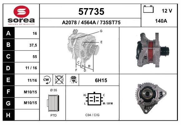 Generator / Alternator 57735 EAI