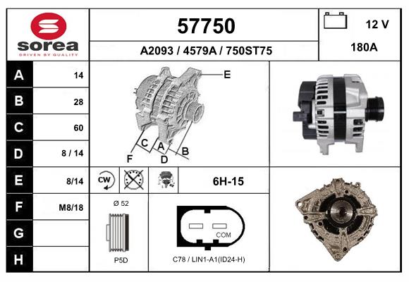 Generator / alternator 57750 EAI