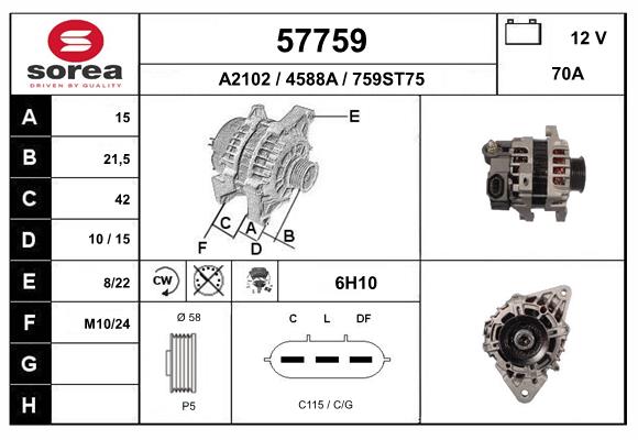 Generator / Alternator 57759 EAI